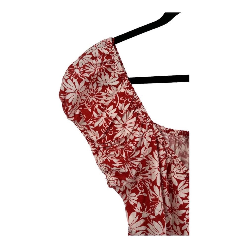 Madewell dress Margi floral minidress red white size 10 - Picture 3 of 8